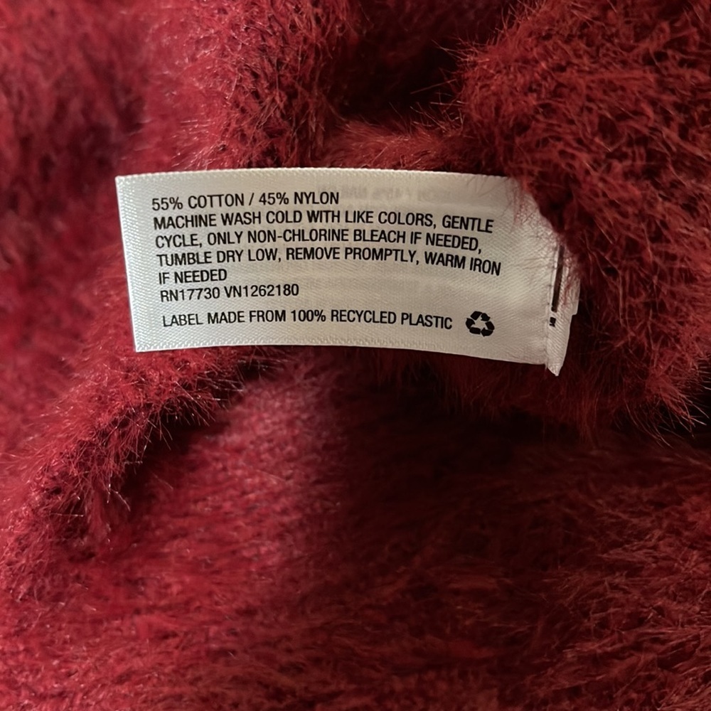Ava & Viv women’s cranberry colored sweater size 1XL furry and comfortable - Picture 5 of 8